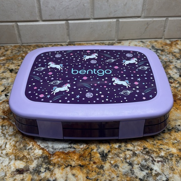 Kids Divided 5 Compartment Leak Proof Bentgo Style Lunch Box Purple Unicorn - Picture 7 of 17